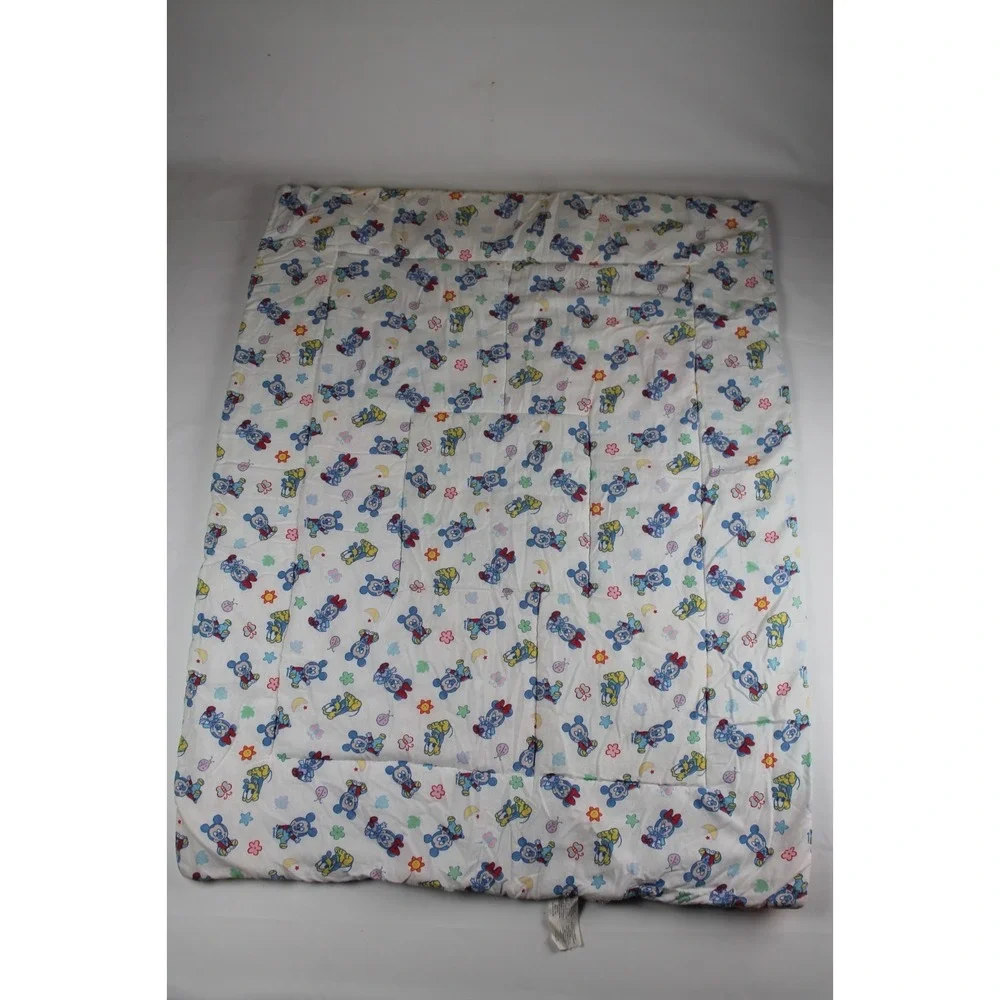 Disney Baby Mickey Mouse Pluto Minnie Mouse Vtg Crib Baby Blanket Multi Color